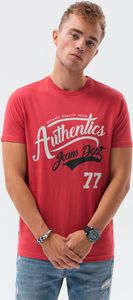 Ombre T-shirt męski z nadrukiem S1434 V-22A - czerwony XXL 1