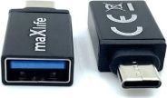 Adapter USB MaxLife  USB-C - USB Czarny  (8_2273670) 1