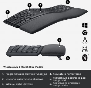 Klawiatura Logitech Ergo K860 (920-010352) + Brio 100 (960-001585) 6