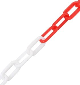 vidaXL Łańcuch ostrzegawczy, czerwono-biały, 30 m, 4 mm, plastikowy 2