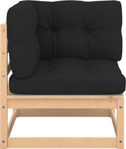 vidaXL Ogrodowe siedziska narożne z poduszkami, 2 szt., drewno sosnowe 2