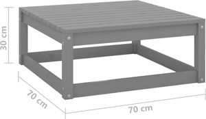 vidaXL 2-cz. zestaw wypoczynkowy do ogrodu, z poduszkami, szary, sosna 7