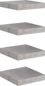 vidaXL Półki ścienne, 4 szt., szarość betonu, 23 x 23,5 x 3,8 cm, MDF 2