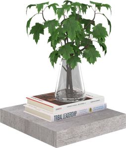 vidaXL Półki ścienne, 4 szt., szarość betonu, 23 x 23,5 x 3,8 cm, MDF 3