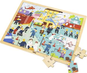 Viga 44581 Puzzle na podkładce 48 elementów - poznajemy pracę strażaka 2