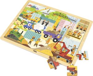 Viga Viga 44585 Puzzle na podkładce 48 elementów - poznajemy maszyny budowlane 3