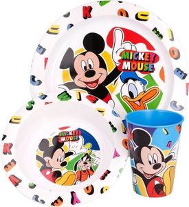 Mickey Mouse Mickey Mouse - Zestaw naczyń do mikrofali (talerzyk, miska, kubek 265 ml) (biały) 1