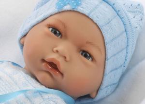 Muecas Guca Lalka hiszpańska bobas dla dzieci Samuel z białym materacykiem – 38 cm (MG571) 3