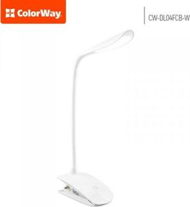 Lampka biurkowa ColorWay ColorWay LED Table Lamp Flexible & Clip with built-in battery White, Table lamp, 3 h, 5 V, 0.5 Ah 1