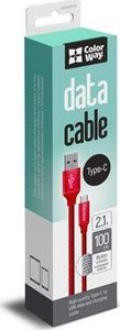 Kabel USB ColorWay USB-A - USB-C 1 m Różowy (CW-CBUC003-RD) 2