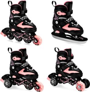 Rolki Spokey Quattro 4w1 z wymienną płozą regulowane różowe r. 34-37 2