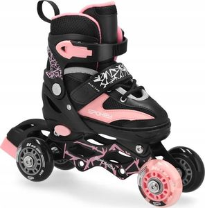 Rolki Spokey Quattro 4w1 z wymienną płozą regulowane różowe r. 34-37 5