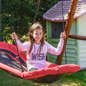 Huśtawka Majowo CZERWONA HUŚTAWKA DLA DZIECKA TYPU BOCIANIE GNIAZDO ŁÓDKA 12