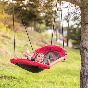 Huśtawka Majowo CZERWONA HUŚTAWKA DLA DZIECKA TYPU BOCIANIE GNIAZDO ŁÓDKA 14
