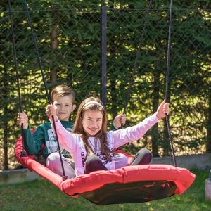 Huśtawka Majowo CZERWONA HUŚTAWKA DLA DZIECKA TYPU BOCIANIE GNIAZDO ŁÓDKA 2