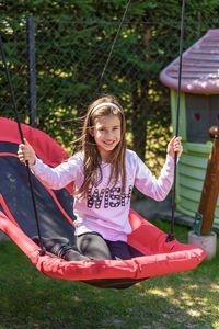 Huśtawka Majowo CZERWONA HUŚTAWKA DLA DZIECKA TYPU BOCIANIE GNIAZDO ŁÓDKA 7