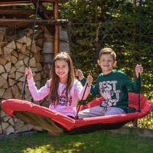 Huśtawka Majowo CZERWONA HUŚTAWKA DLA DZIECKA TYPU BOCIANIE GNIAZDO ŁÓDKA 10