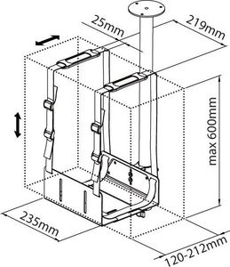 Uchwyt do komputera Techly Podwieszany Regulowany 9