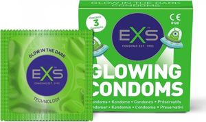 EXS EXS Glowing Condoms prezerwatywy świecące w ciemności 3szt. 1