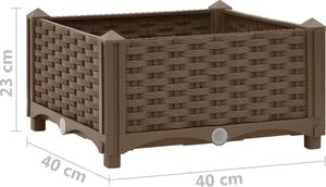 vidaXL Donica do podniesionej rabaty, 40x40x23 cm, polipropylen 7