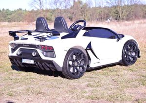 Import SUPER-TOYS LICENCJONOWANY LAMBORGHINI AVENTADOR SVJ DLA 2 DZIECI, FUNKCJA DRIFTU MIĘKKIE SIEDZENIE, MIĘKKIE KOŁA/SX2028 19