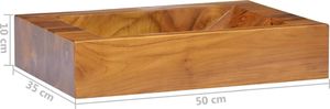 Umywalka vidaXL Umywalka z drewna tekowego, 50x35x10 cm 7