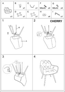 Signal Krzesło CHERRY VELVET beżowe 8