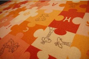 Dywany Łuszczów Dywan dziecięcy PUZZLE oranż , 80x160 cm 1
