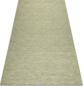 Dywany Łuszczów Dywan SZNURKOWY SIZAL płaskotkany PATIO 3075 romby zielony / beż, 78x150 cm 1