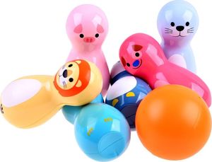 Jokomisiada Kolorowe Kręgle zwierzątka grzechotki 6 szt SP0687 4