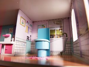 Kontext Domek dla lalek Różowa Willa 70cm + mebelki i LED 13