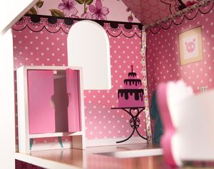 Kontext Domek dla lalek Różowa Willa 70cm + mebelki i LED 8