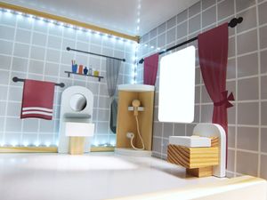 Kontext Domek dla lalek drewniany MDF + mebelki 78cm czarny LED 8