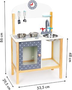 Ecotoys Drewniana kuchnia dla dzieci z akcesoriami 5