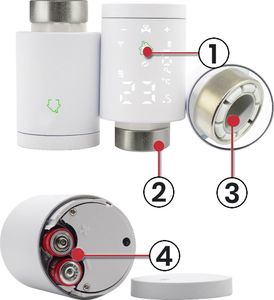 Acurel Głowica termostatyczna z metalową nakrętką WiFi HY368 z centralą sterowania + 2x bateira Varta AA 9