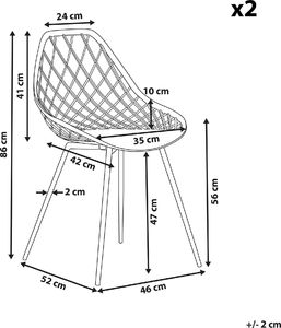 Shumee Zestaw 2 krzeseł do jadalni czarny CANTON 7