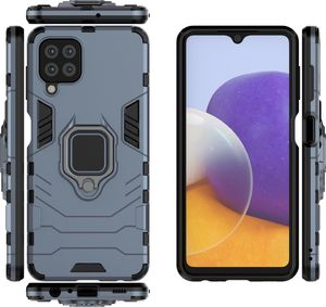Hurtel Ring Armor pancerne hybrydowe etui pokrowiec + magnetyczny uchwyt Samsung Galaxy A22 4G niebieski 4