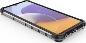 Hurtel Honeycomb etui pancerny pokrowiec z żelową ramką Samsung Galaxy A22 4G czarny 12