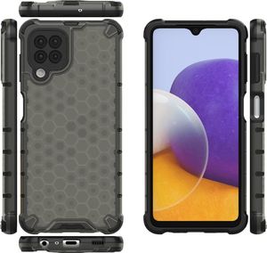 Hurtel Honeycomb etui pancerny pokrowiec z żelową ramką Samsung Galaxy A22 4G czarny 2