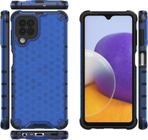 Hurtel Honeycomb etui pancerny pokrowiec z żelową ramką Samsung Galaxy A22 4G niebieski 2