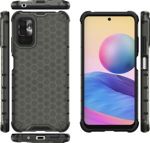 Hurtel Honeycomb etui pancerny pokrowiec z żelową ramką Xiaomi Redmi Note 10 5G / Poco M3 Pro czarny 2