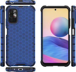 Hurtel Honeycomb etui pancerny pokrowiec z żelową ramką Xiaomi Redmi Note 10 5G / Poco M3 Pro niebieski 2
