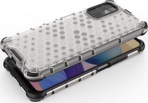 Hurtel Honeycomb etui pancerny pokrowiec z żelową ramką Xiaomi Redmi Note 10 5G / Poco M3 Pro przezroczysty 3