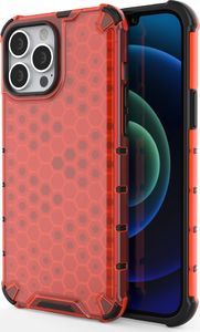 Hurtel Honeycomb etui pancerny pokrowiec z żelową ramką iPhone 13 Pro Max czerwony 1