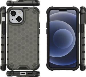 Hurtel Honeycomb etui pancerny pokrowiec z żelową ramką iPhone 13 mini czarny 2