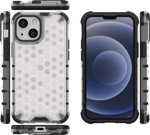 Hurtel Honeycomb etui pancerny pokrowiec z żelową ramką iPhone 13 mini przezroczysty 12
