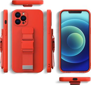 Hurtel Rope case żelowe etui ze smyczą łańcuszkiem torebka smycz iPhone 12 różowy 2