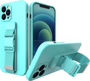 Hurtel Rope case żelowe etui ze smyczą łańcuszkiem torebka smycz iPhone 12 jasnoniebieski 1