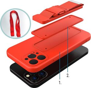 Hurtel Rope case żelowe etui ze smyczą łańcuszkiem torebka smycz iPhone 13 granatowy 6