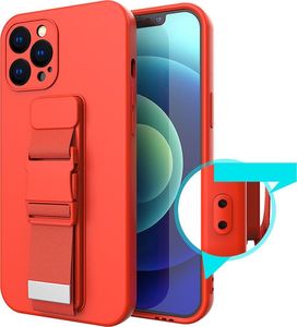 Hurtel Rope case żelowe etui ze smyczą łańcuszkiem torebka smycz iPhone 13 różowy 7